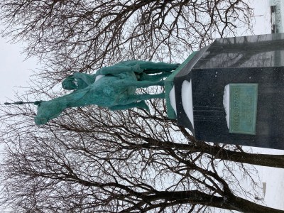"A Signal of Peace" by Cyrus E. Dallin, located next to Diversey Harbor, is one of the 41 sculptures on the Chicago Monuments Project list for possible removal. Photo: John Greenfield