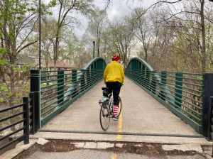 Bike bridge at Carmen and Spaulding over the North Branch of the Chicago River, possibly a good model for mass producing simple, cheap spans elsewhere. Photo: John Greenfield