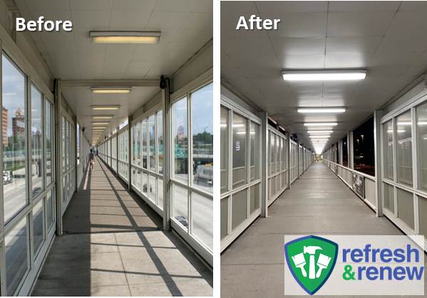 Lighting upgrade at Sox-35th station.