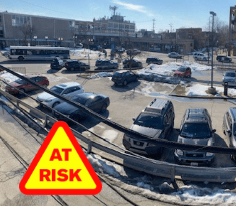 Detail from the NIMBY flier. Won't somebody think of the cars?