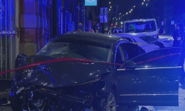 On April 13, a police chase ended with a crash in West Town that injured seven people. Image: CBS Chicago