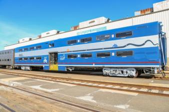 Bike racks on a Metra Bike Car.