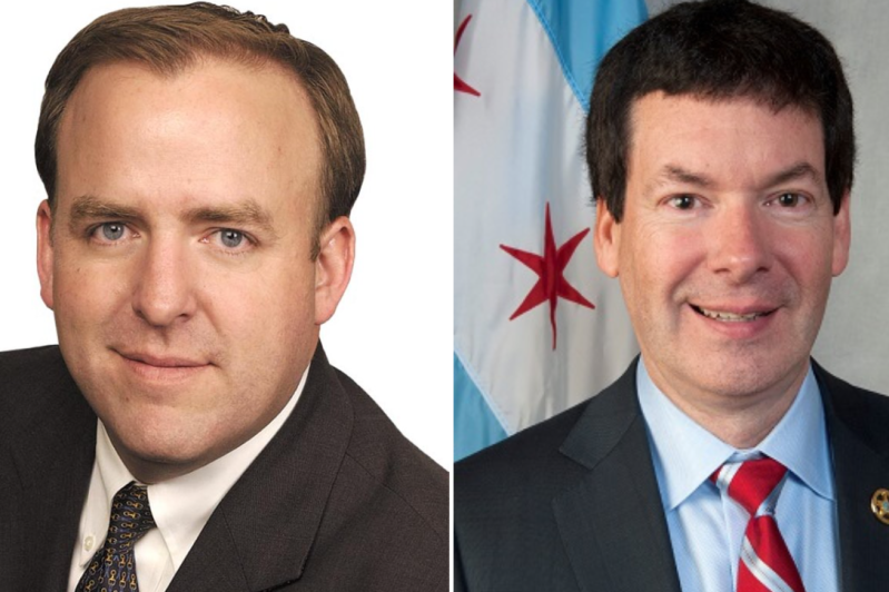 Aldermen Brendan Reilly and Brian Hopkins