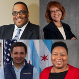 Clockwise from ltop left: ordinance cosponsor Chris Taliaferro (29th), opponent Michele Smith (43rd), supporter Jeanette Taylor (20th), and Ray Lopez (15th), who says he will vote in favor of the name change.