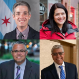 Clockwise from top left: Ald. Daniel LaSpata (1st, undecided), Syvana Tabares (23rd, likely opponent), Roberto Maldonado (26th, supporter), Gilbert Villegas (36th, undecided.)