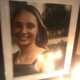 Photo of Sophie Allen at the vigil.