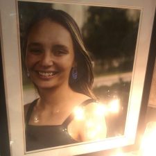 Photo of Sophie Allen at the vigil.