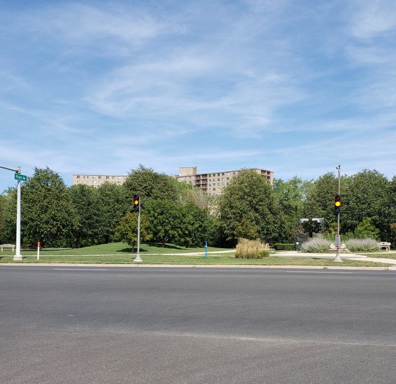 Looking east towards the bridge site from McCormick Boulevard. Photo: Jeff Zoline