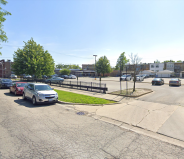 The city-owned parking lot at 4050 N. LaPorte Ave. currently sees little use. Image: Google Street View