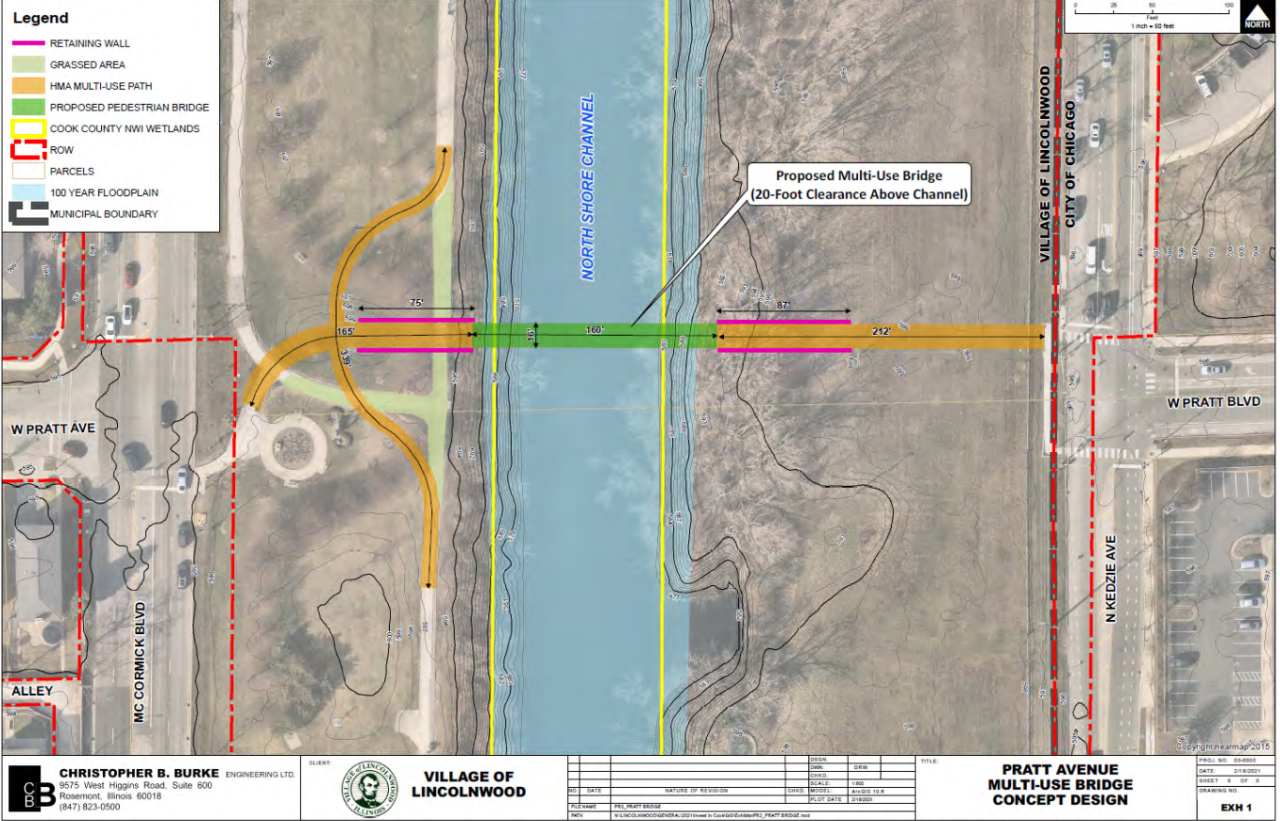 The design scope of the Pratt bridge. Image: Village of Lincolnwood