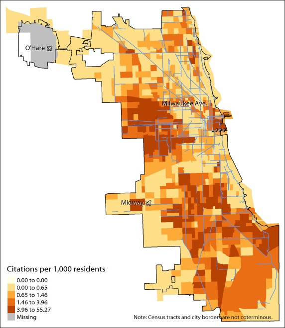 The vast majority of Chicago sidewalk riding tickets have been issued in lower-income communities of color.