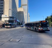 CTA buses near Randolph Street and Michigan Avenue. Photo: John Greenfield