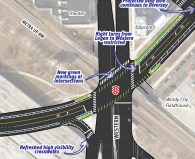 Treatments to the Logan/Western intersection. Image: CDOT