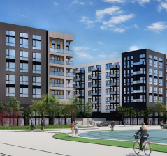 The proposed development at 8535 W. Higgins Rd. would include 59 affordable units.