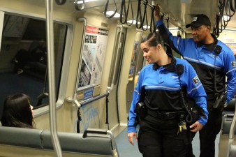 Transit ambassadors on Bay Area Rapid Transit (BART). Photo: BART