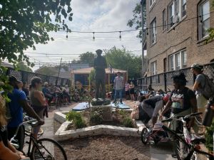 The ride concluded at La Crucifixión de Don Pedro Mural Garden. Photo: Aasia Mohammad Castañeda