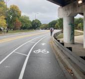 View from the new westbound bike lane. Photo: John Greenfield