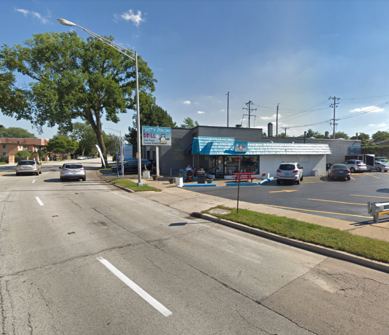 There are lots of lots, like this one at the Frosty Penguin, along Busse Highway on the stretch where IDOT wants to strip parking. Image: Google Maps