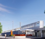 Rendering of the rehabbed station, looking east.