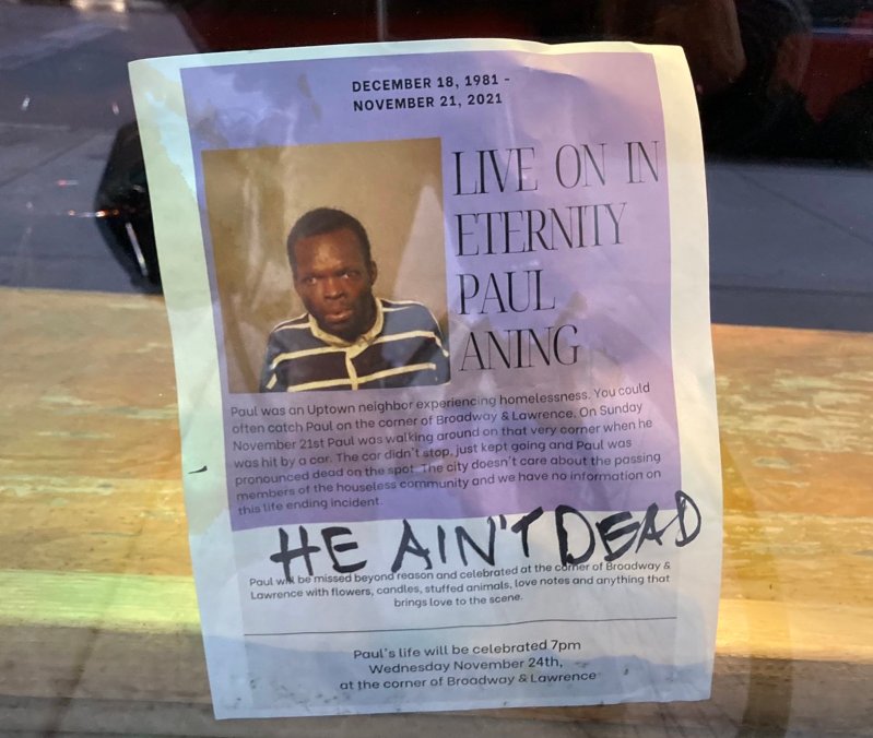 Flier posted inside the Green Mill jazz club.