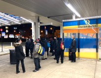 Waiting for a bus at the Jefferson Park Transit Center. Photo: John Greenfield