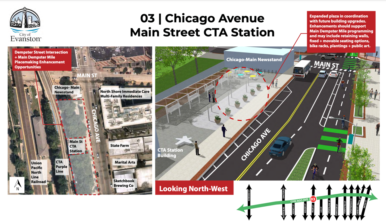 The Main Street Purple Line station could see placemaking enhancements.