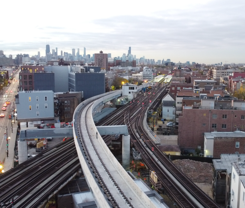 Aerial view of the Belmont Flyover. Photo: Flickr user Jacob G.