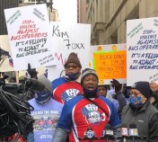 CTA bus operator union president Keith Hill speaks at the recent rally for worker safety. Photo: ATU Local 241