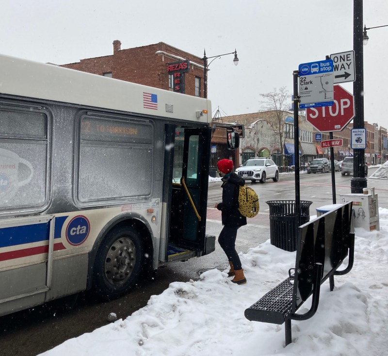 Perfectly plowed streets and a snow-clogged bus stop last February. Photo: John Greenfield
