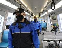 Transit Ambassadors on a BART train in the San Francisco Bay Area. Photo: BART