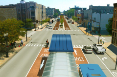 CTA rendering of bus rapid transit on Ashland Avenue.