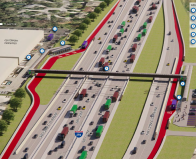 Rendering of the bus station design at Cermak Toll Plaza / Oak Brook station for the express route. Image: Pace