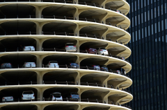 Residential parking at Marina City in Chicago. Researchers estimate that garage parking raises rents by an average of 17 percent. Photo: PxHere Creative Commons license