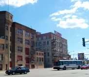 A cluster of old industrial buildings at the northeast corner of Ashland/Elston, including the Horween Leather Company on the left (built 1886), and a storage building that dates to 1899. Photo: Eric Allix Rogers