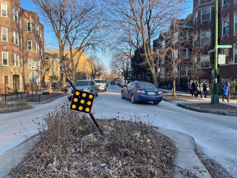 A traffic circle at Granville and Paulina. There's another one at Hermitage. Photo: Courtney Cobbs