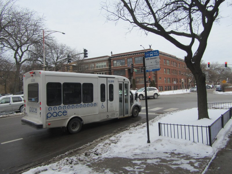 A Pace paratransit bus in Chicago's Rogers Park neighborhood. Photo: Igor Studenkov