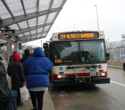 Catching a bus from the 95th/Dan Ryan Red Line station to the Altgeld Gardens housing project. Photo: Jeff Zoline