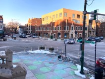 The Lincoln Hub, aka the Polka Dot Spot, as it appeared on Sunday. Photo: John Greenfield