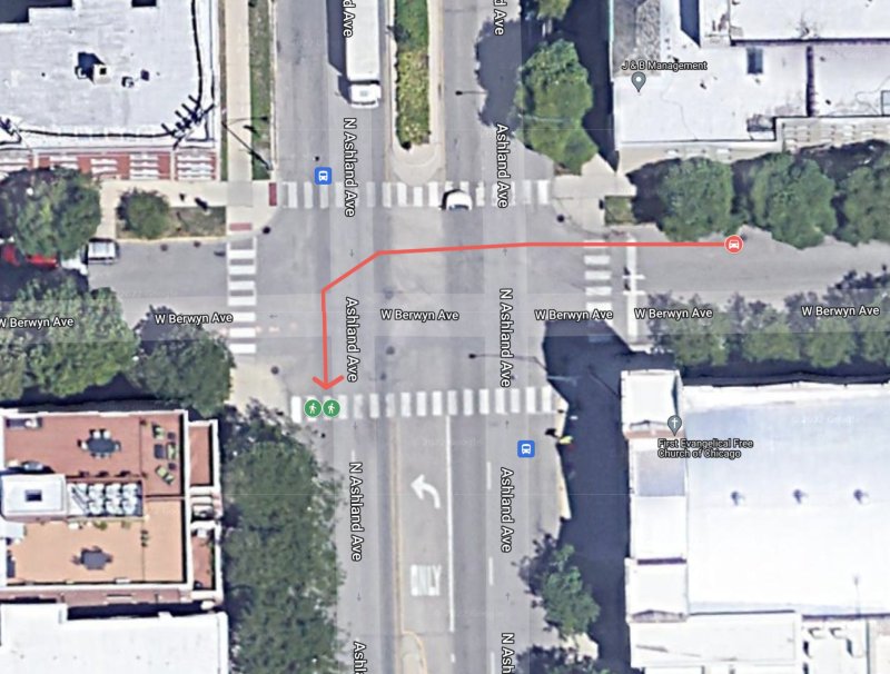 The approximate route of the driver who struck the pedestrians, according to CPD. Image: John Greenfield via Google Maps