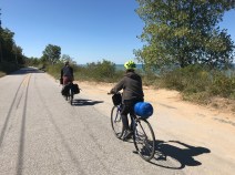 A parent and kid on a car-free trip to Indiana Dunes National Park.  Photo: John Greenfield