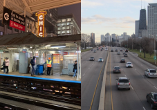 The State/Lake 'L' station and DuSable Lake Shore Drive. Photos: John Greenfield