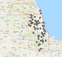 Here's where you can expect horrible traffic congestion and lots of noxious exhaust emissions on Thursday morning in Chicago and suburban Cook County. Image: John Greenfield via Google Maps