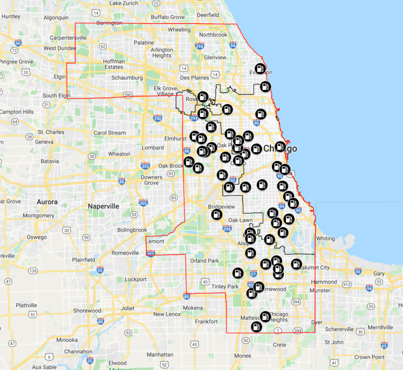 Here's where you can expect horrible traffic congestion and lots of noxious exhaust emissions on Thursday morning in Chicago and suburban Cook County. Image: John Greenfield via Google Maps