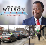 Willie Wilson, and one of the traffic jams he created at a gas giveaway last month.