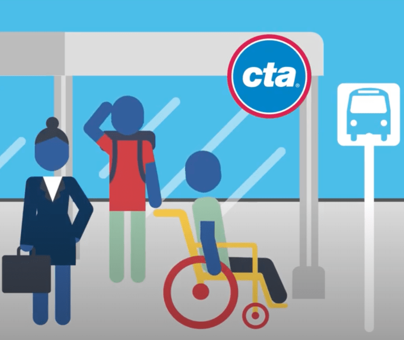 Still from the Better Streets for Buses plan video.