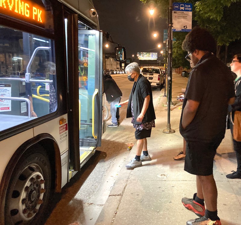 Catching a #9 Ashland bus in Pilsen. Photo: John Greenfield