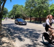 Bike riders on Clark Street between Irving Park and Montrose. Photo: John Greenfield