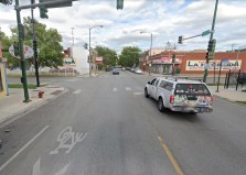 The 59th/St. Louis intersection, where the driver struck the bike rider, looking east. Image: Google Maps