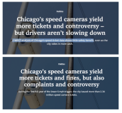 The WBEZ headline before and after Streetsblog and others called them out for it.