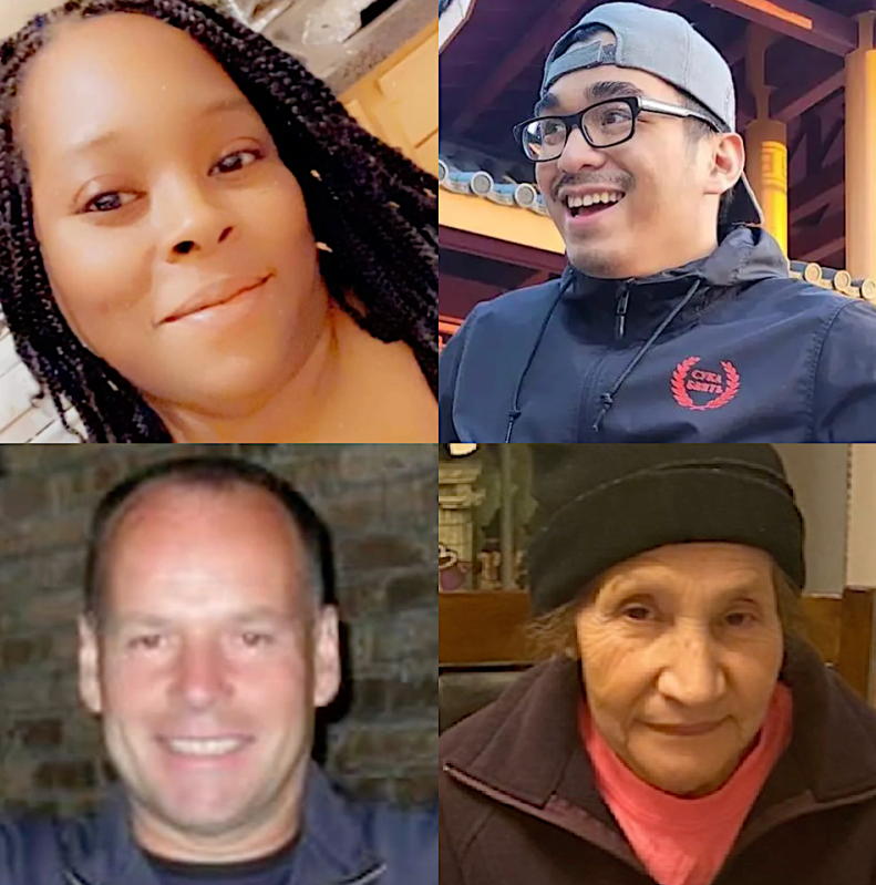 Four of the at least 23 people killed by drivers this year while on foot or bike in Chicago: Angel Thomas, 35; Nick Parlingayan, 22; Richard Heljean, 57; and Miriam Grande, 70.